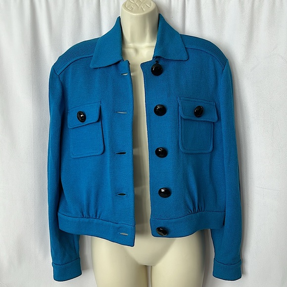 St. John Gorgeous Cobalt Blue Front Button Jacket Coat **Size S** 🌺🌺 - Picture 2 of 5